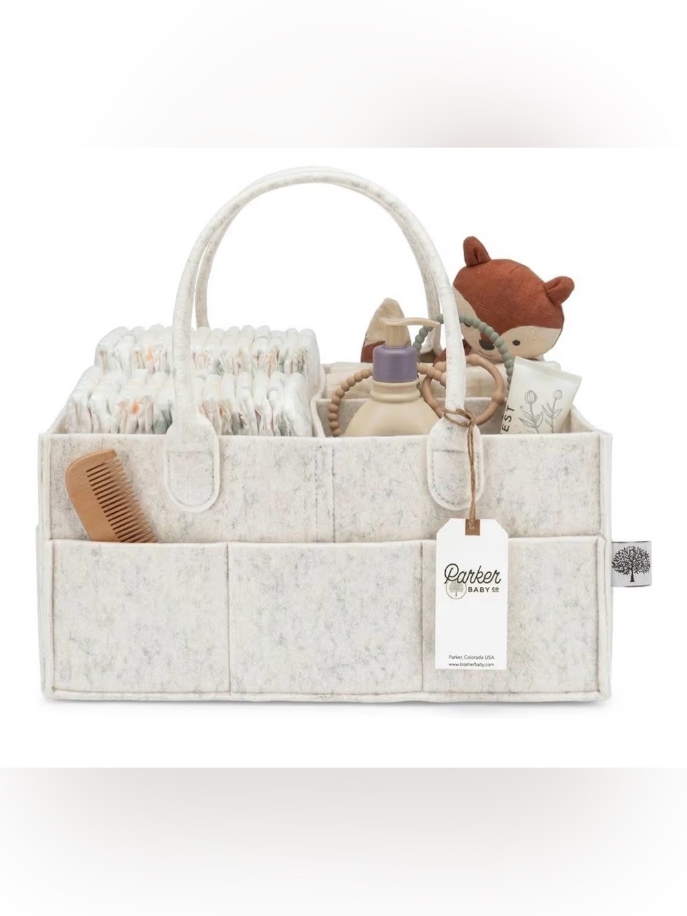 Parker Baby Felt Organizer Caddy in Light Gray